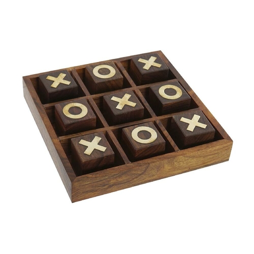 Three-in-a-Row Game DKD Home Decor 18 x 18 x 3,5 cm Golden Dark brown