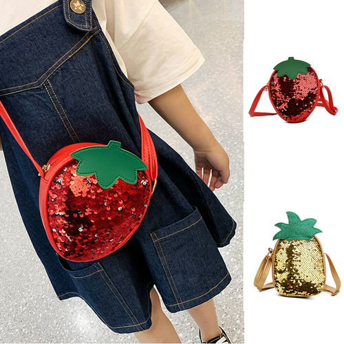 Cute Women Girls Fruit Shoulder Bag Sequined Tote