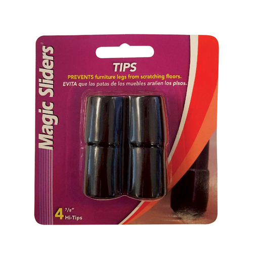 Magic Sliders 5954532 Vinyl Round Leg Tip, Black - 0.88 in. - Pack