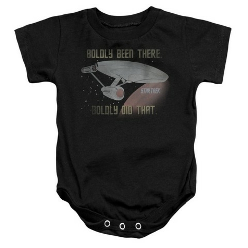 Trevco Star Trek-Boldly Did That - Infant Snapsuit - Black- Medium 12 