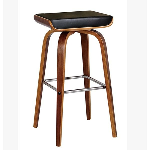 2 Pcs Maya Fixed Kitchen Bench Stool Black