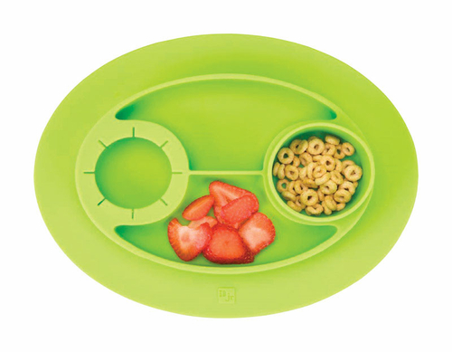 Interdesign 6769616 Green Silicone Kids Divided Plate