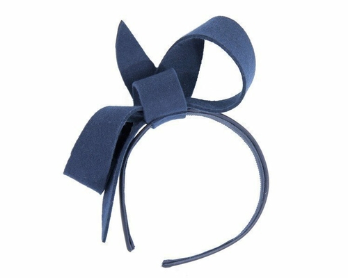 Navy felt bow fascinator