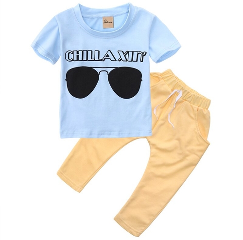 2PCS Cool Sunglasses Print Baby Kids Boys