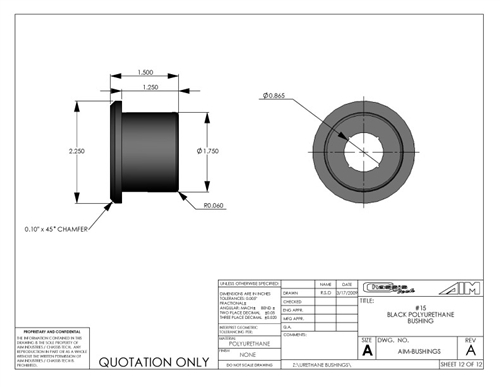 AirBagIt BUSHING-15 No. 15 Control Arm Bushing With out Sleeve