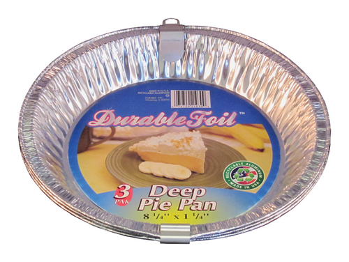 Home Plus 6391973 8.25 x 8.25 in. Durable Foil Deep Pie Pan - Silver- 