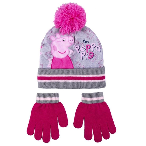 Hat & Gloves Peppa Pig Grey (One size)