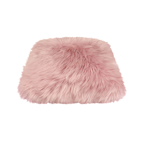 Pink genuine sheepskin throw pillow