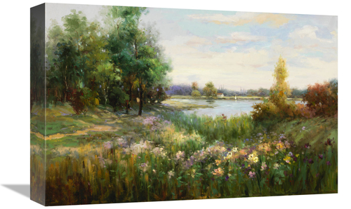 Global Gallery GCS-132527-1218-142 12 x 18 in. Spring Flowers & Vista 