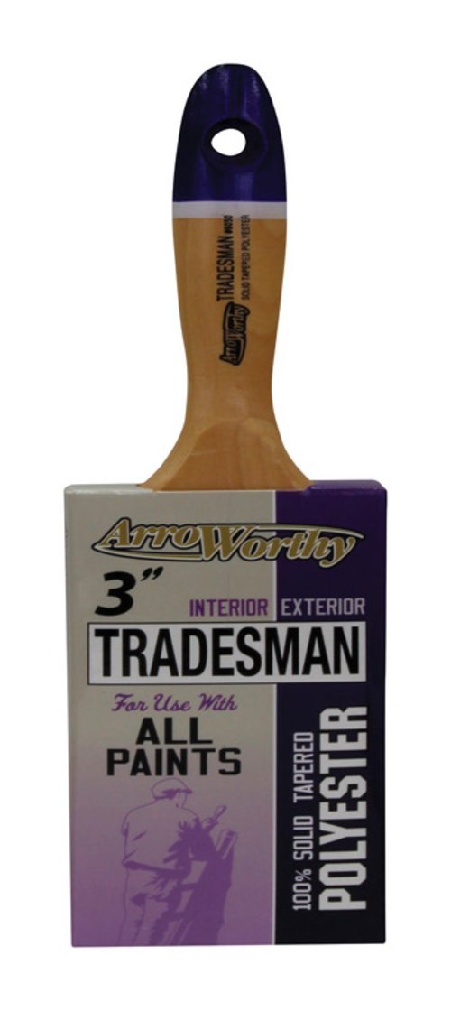 Arroworthy 1808104 Tradesman 3 in. Chiseled Polyester Blend Paint Brus