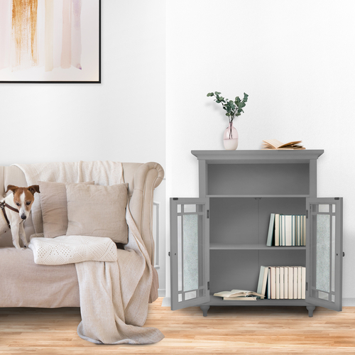 Teamson Home Wooden Bathroom Floor Cabinet & Shelf