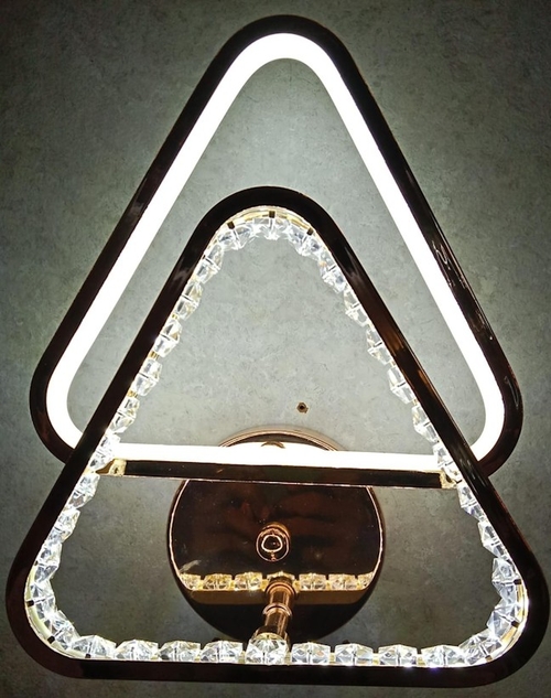 3LayerTriAngle Warmwhite Crystal Chandelier for Living Room Modern