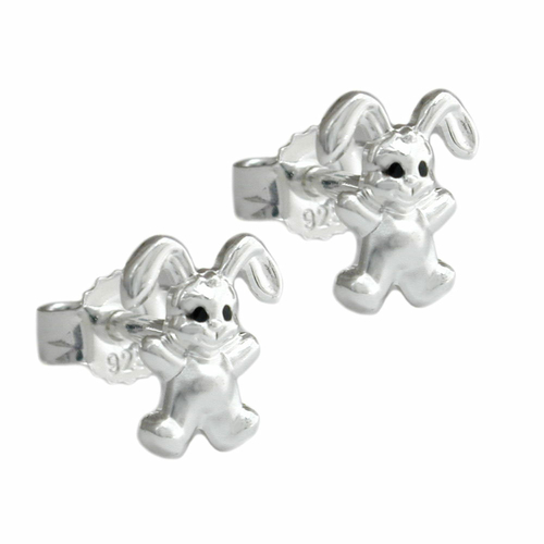 earrings 7mm small hare silver 925