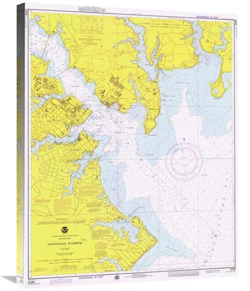 Global Gallery GCS-450522-30-142 30 in. Nautical Chart - Annapolis Har