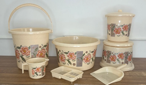 Sofiya Heavy Duty 7pc Bathroom set Plastic Large capacity 20L