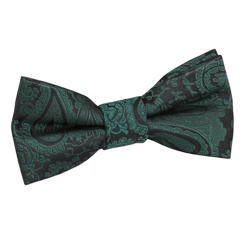 Paisley Pre-Tied Bow Tie - Boys - Emerald Green