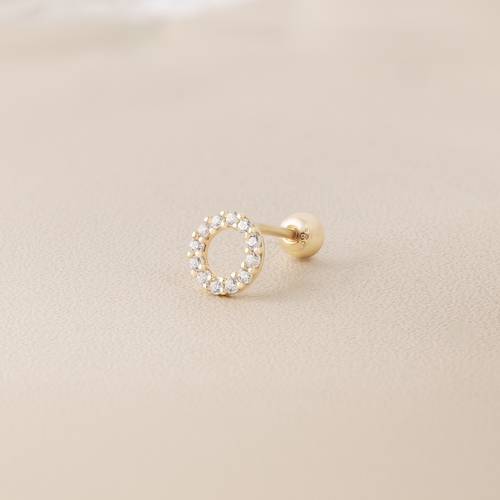 14K (58.5%) SOLID GOLD SPARKLING CIRCLE PIERCING