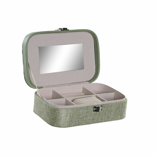 Jewelry box DKD Home Decor 8424001836475 Mirror 20,5 x 14 x 7 cm Green