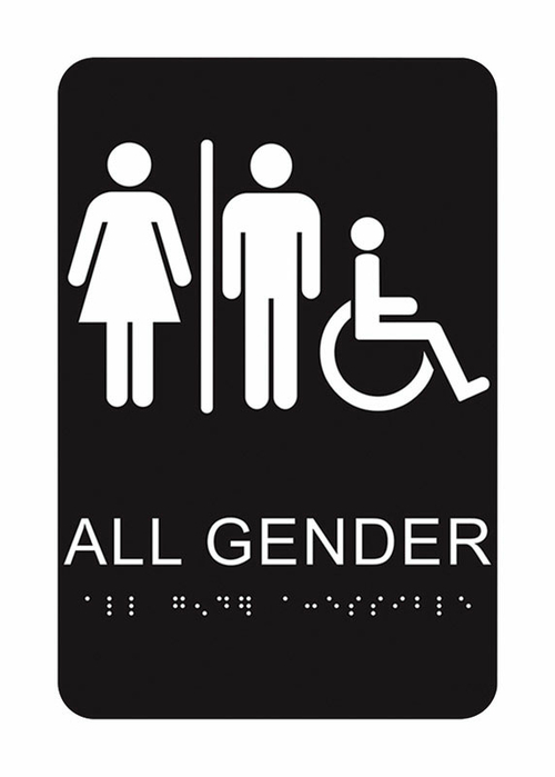 Hy-Ko Products 5005952 9 x 6 in. English Unisex Restroom Braille Sign&