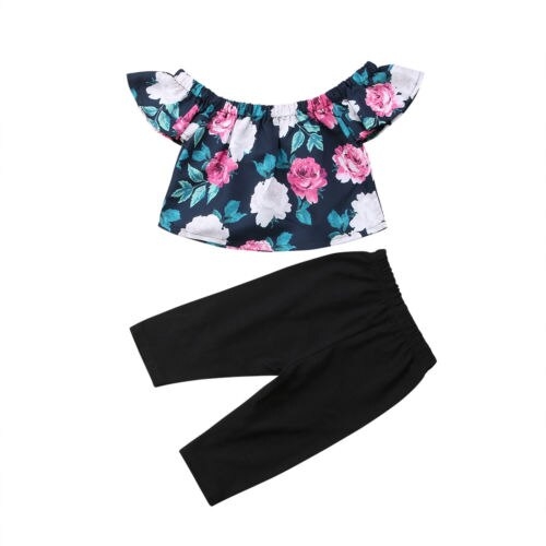 Baby Girl Kids Floral Top+Long Pants Leggings 2Pcs