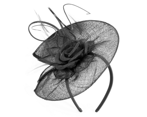 Black sinamay fascinator