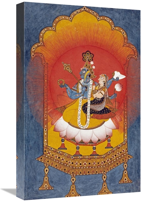 Global Gallery GCS-267678-22-142 22 in. Vishnu & Lakshmi Enthroned Art