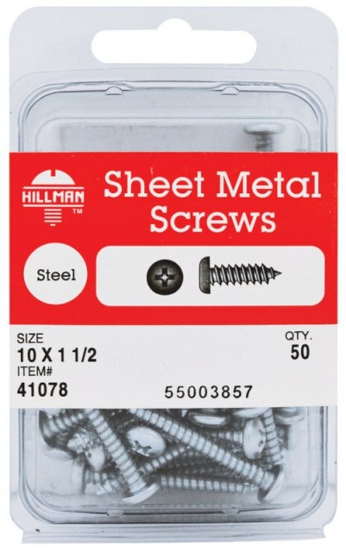 Hillman 41078 10 x 1.5 in. Phillips Pan Head Sheet Metal Screw- pack o