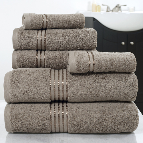 Lavish Home 67-0016-T Cotton 100 Percent Hotel Towel Set, Taupe - 