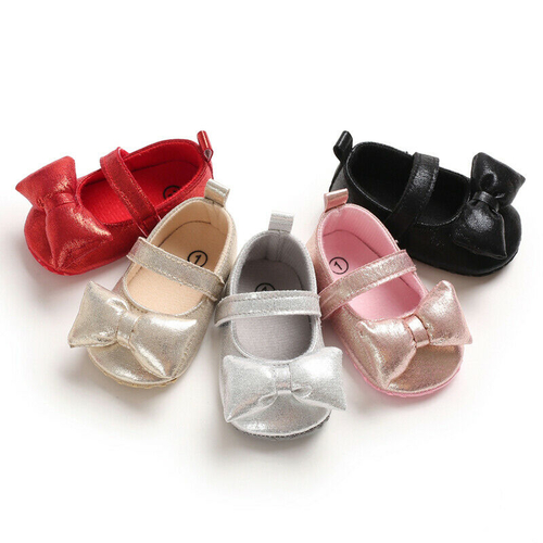 Infant Baby Girl Princess Soft Crib Shoes Leather