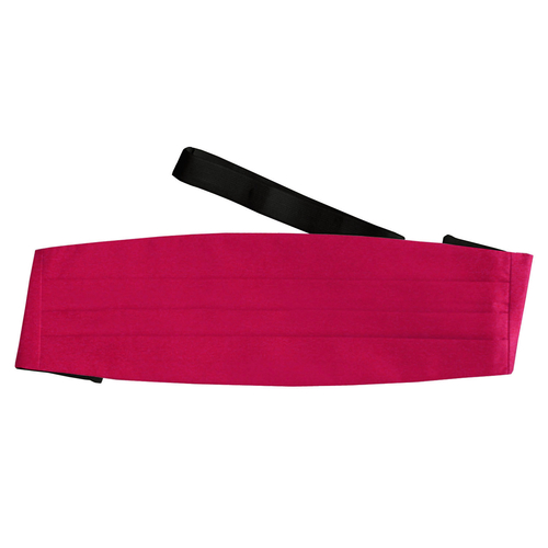 Plain Satin Cummerbund - Crimson Red