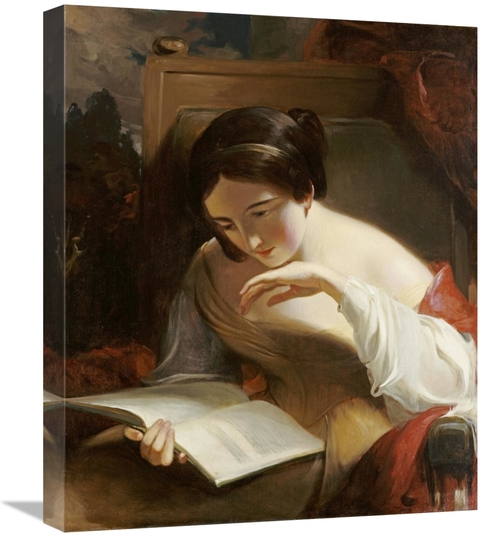 Global Gallery GCS-268566-22-142 22 in. Portrait of a Girl Reading Art