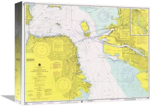 Global Gallery GCS-450529-16-142 16 in. Nautical Chart - San Francisco