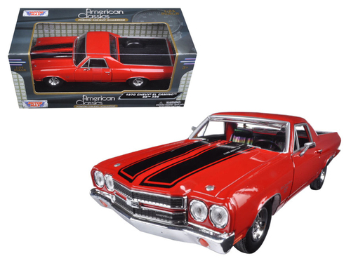1970 Chevrolet El Camino SS 396 Red with Black Stripes 1/24 Diecast
