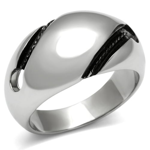 Women High Polished Stainless Steel Ring with No Stone in No Stone - S