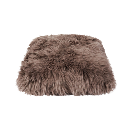 Brown genuine sheepskin throw pillow