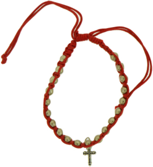 Solid Rock Jewelry 145060 Red Cotton Adjustable Friendship with Large 