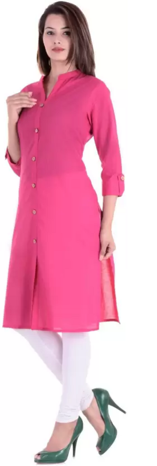 Women Solid Cotton Silk Straight Kurta  (Multicolor) Size XL