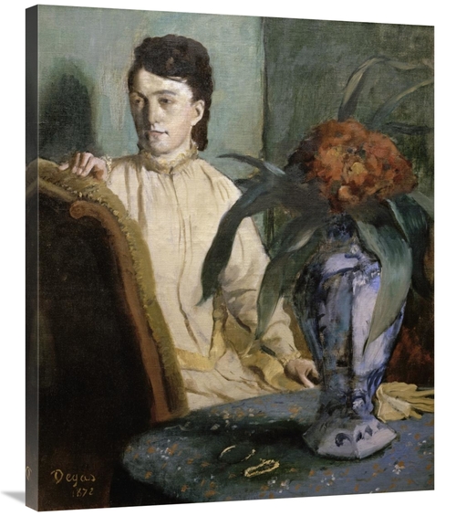 Global Gallery GCS-277351-36-142 36 in. Woman with Porcelain Vase Art 