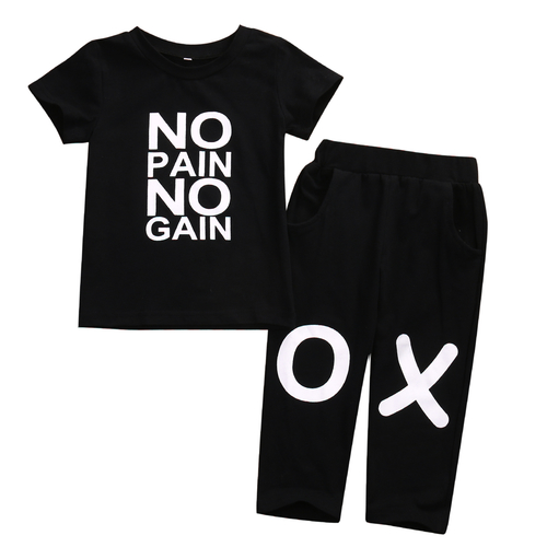 2018 Baby Boy Short Sleeve T shirt+Long Pants 2