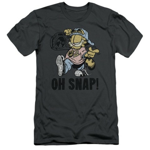 Trevco Garfield-Oh Snap Short Sleeve Adult 30-1 Tee, Charcoal - Me