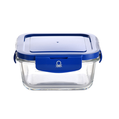 Hermetic Lunch Box Benetton Blue Plastic Borosilicate Glass 690 ml