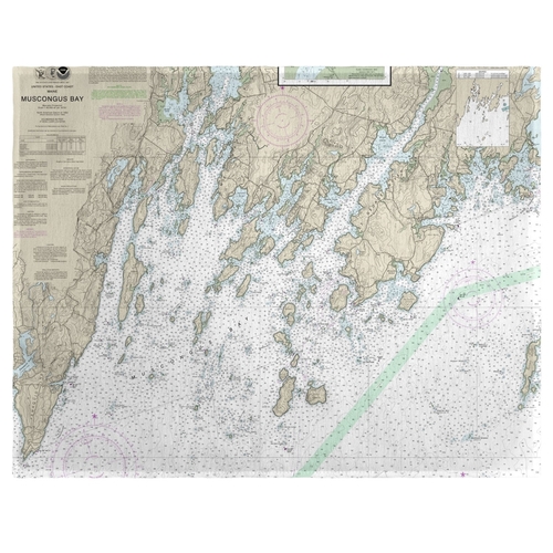 Betsy Drake PM13301MB Muscongus Bay, ME Nautical Map Place Mat&#44