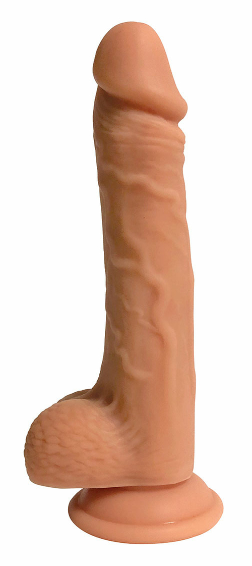 Easy Riders 9 Inch Dual Density Silicone Dildo With Balls - Light
