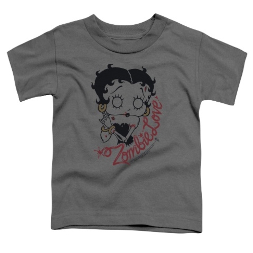 Trevco Betty Boop-Classic Zombie - Short Sleeve Toddler Tee - Charcoal