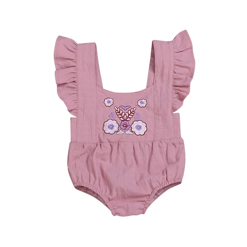 Newborn Baby Girl Bodysuit Ruffles Short Sleeve