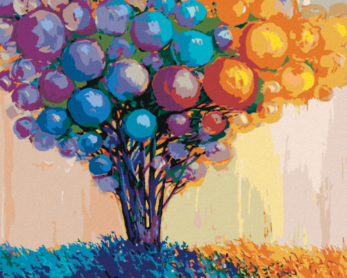 Paint by Numbers - A TREE DECORATED WITH BALLS
