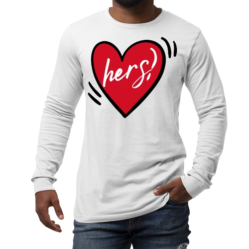 Mens Long Sleeve Graphic T-shirt Say it Soul Her Heart - Couples