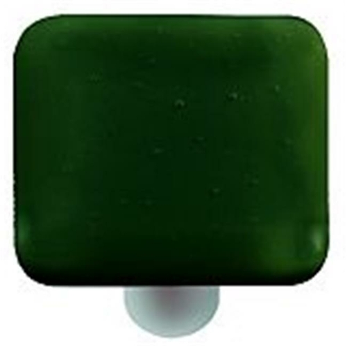Hot Knobs HK1023-KA Kelly Green Square Glass Cabinet Knob - Aluminum P