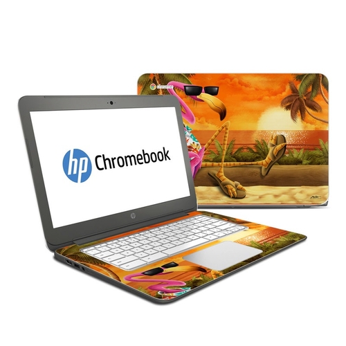 DecalGirl HC14-SFLAMINGO HP Chromebook 14 Skin - Sunset Flamingo