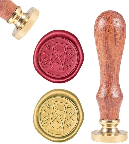 Sealing Wax Stamps Sand Clock Retro Wood Stamp Wax Seal